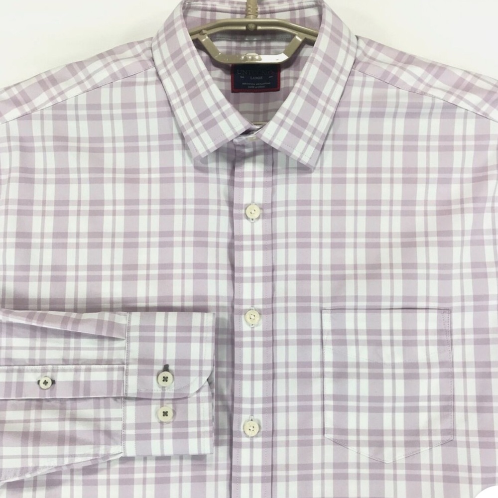 Retails $105 UNTUCKit Men's Plaid Shirt - Gray/lavender